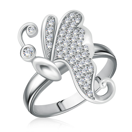 Кольцо из серебра с фианитом