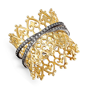 Кольцо из желтого золота с бриллиантами