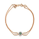 Браслет из красного золота с бриллиантами, изумрудом