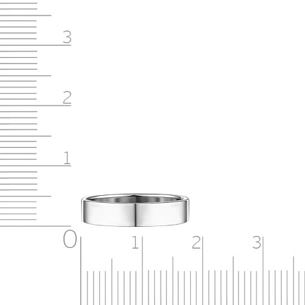 Кольцо обручальное гладкое из белого золота