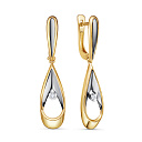 Серьги с английским замком из желтого золота с бриллиантами