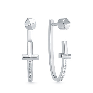 Серьги из белого золота с бриллиантом