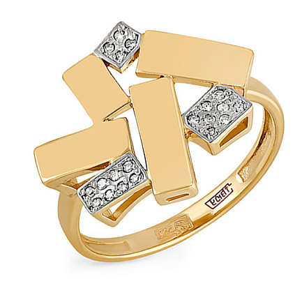 Кольцо из желтого золота с бриллиантами