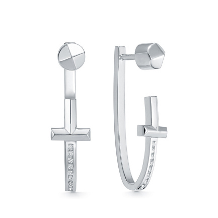 Серьги из белого золота с бриллиантами