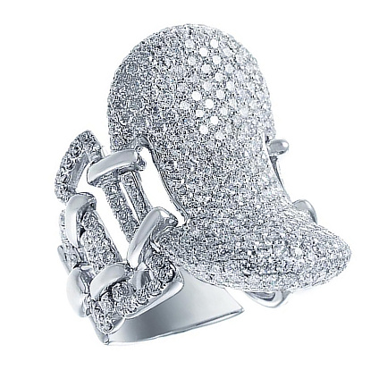 Кольцо из белого золота с бриллиантами