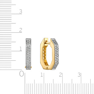 Серьги Конго из желтого золота с бриллиантами