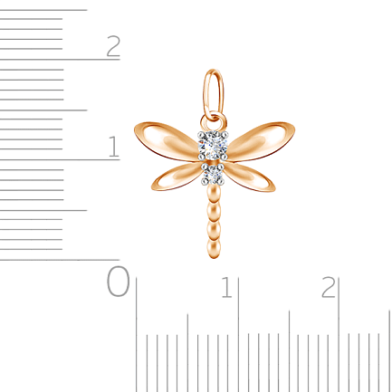 Подвеска из красного золота с фианитом