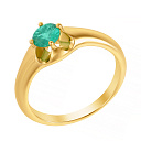 Кольцо из желтого золота с изумрудом