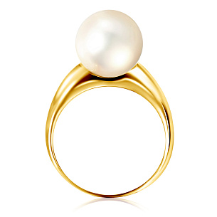 Кольцо из желтого золота с жемчугом