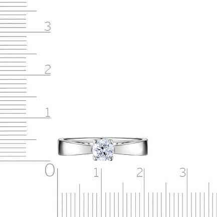 Кольцо из белого золота с бриллиантом