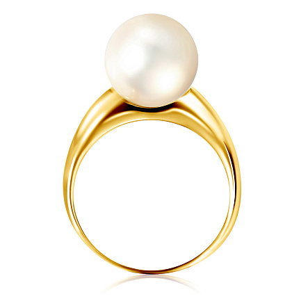 Кольцо из желтого золота с жемчугом