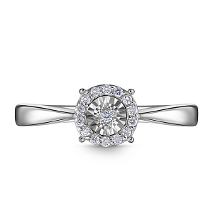 Кольцо из белого золота с бриллиантами