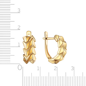 Серьги с английским замком из желтого золота