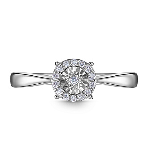 Кольцо из белого золота с бриллиантом