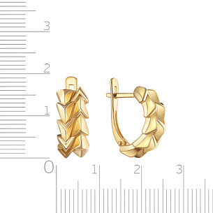 Серьги с английским замком из желтого золота