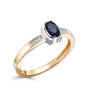 Кольцо из красного золота с бриллиантом