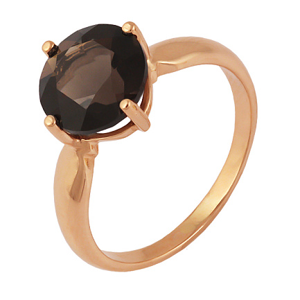 Кольцо из красного золота с раухтопазом