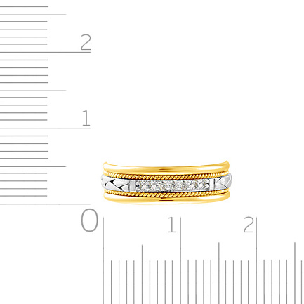 Кольцо обручальное из комбинированного золота