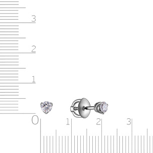 Пусеты из белого золота с бриллиантами
