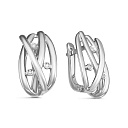 Серьги с английским замком из белого золота с бриллиантами