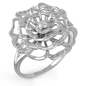 Кольцо из белого золота с бриллиантами