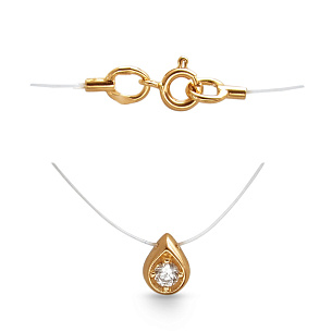 Колье из красного золота с фианитом