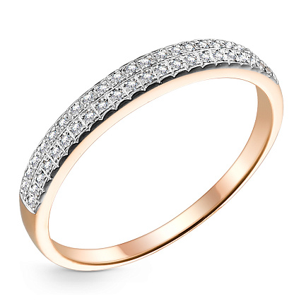 Кольцо из красного золота с бриллиантами