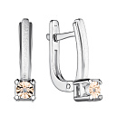 Серьги с английским замком из серебра с бриллиантами
