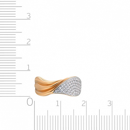 Кольцо из красного золота с фианитом