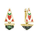 Серьги с английским замком из серебра с алпанитом