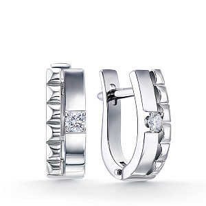 Серьги из белого золота с бриллиантами