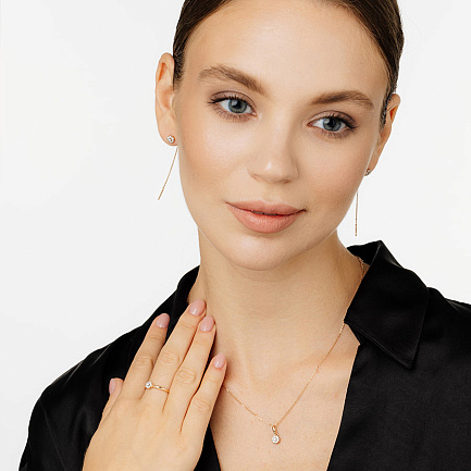 Продевки из красного золота с бриллиантами