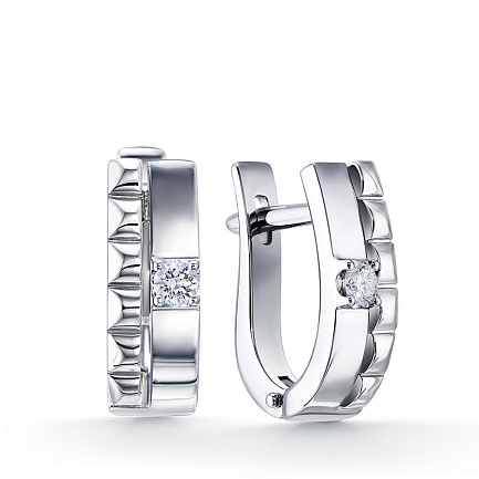 Серьги из белого золота с бриллиантами