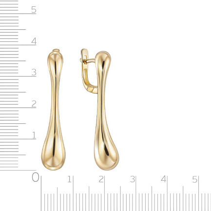 Серьги с английским замком из желтого золота