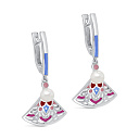 Серьги с английским замком из серебра с жемчугом