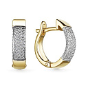 Серьги с английским замком из желтого золота с бриллиантами