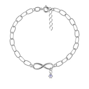 Браслет декоративный из серебра с фианитом