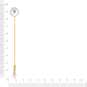 Брошь из желтого золота с жемчугом