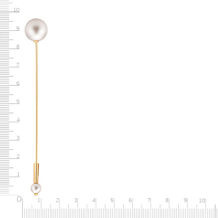 Брошь из желтого золота с жемчугом