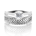 Кольцо из серебра с фианитами