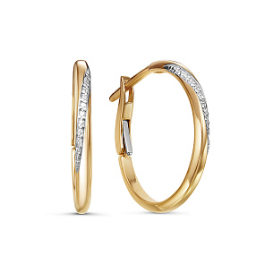 Серьги из красного золота с бриллиантом