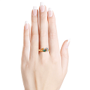 Кольцо из красного золота с бриллиантами, изумрудом