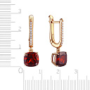 Серьги с английским замком из красного золота с бриллиантами