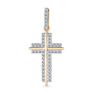 Подвеска из красного золота с бриллиантами