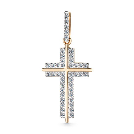 Подвеска из красного золота с бриллиантами