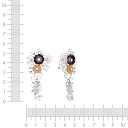 Серьги из серебра с перламутром, фианитом