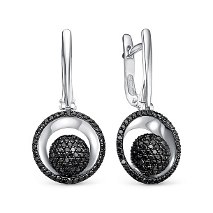 Серьги из белого золота с бриллиантом