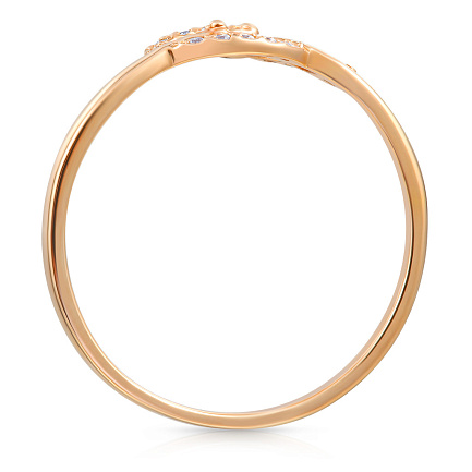 Кольцо из красного золота с фианитом