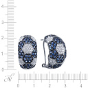 Серьги из белого золота с бриллиантами, сапфирами