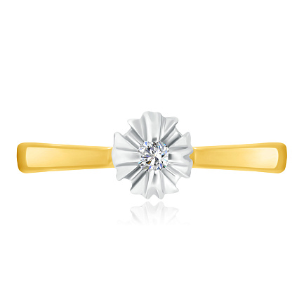 Кольцо из желтого золота с бриллиантом